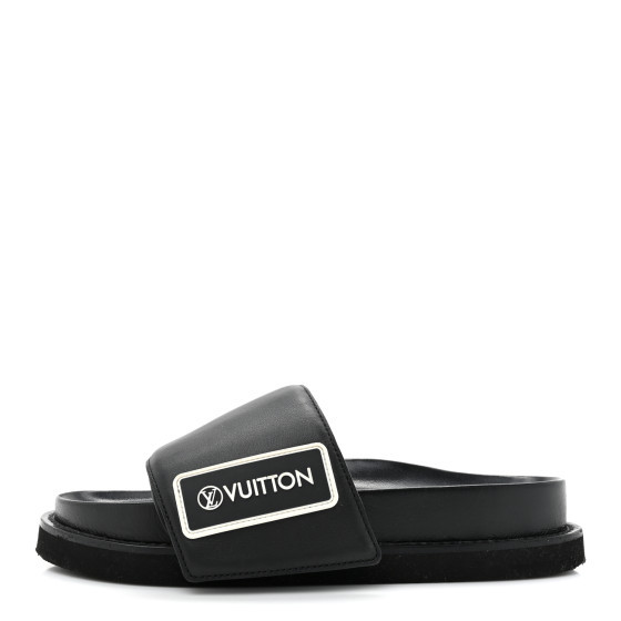 Calfskin Womens Pool Pillow Sunset Mules 36 Black | FASHIONPHILE (US)