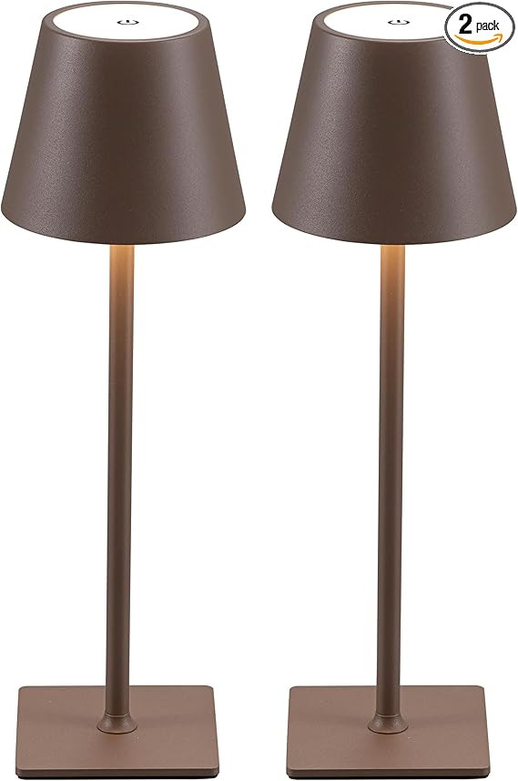 KDG 2 Pack Cordless Table Lamp,Portable LED Desk Lamp, 5000mAh Battery Operated, 3 Color Stepless... | Amazon (US)