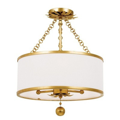 Crystorama Lighting Broche 3 - Light Semi-Flush Mount in Antique Gold | Target