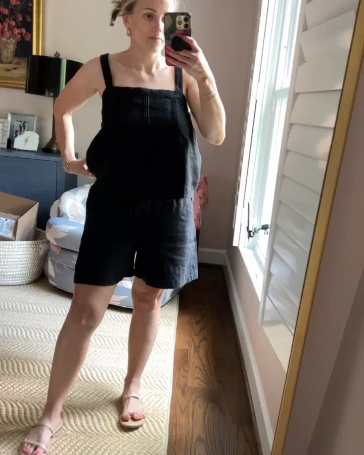 Matching linen set from J.Crew. Top is size small, bottoms are an XS but too  long on me (I’m super petite at 5’1”). I love matching sets though, and this would be great if you’re taller. The top can easily be worn on its own! 

#LTKStyleTip #LTKSeasonal #LTKOver40