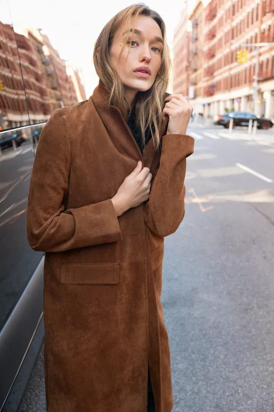 FAUX SUEDE TAILCOAT | Zara US