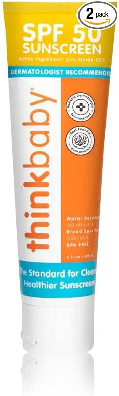 Thinkbaby loción de protección solar - SPF 50 - 3 oz, paquete de de 2, 2, 2 | Amazon (US)