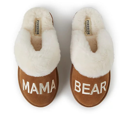 Fireside by Dearfoams Mama Bear Shearling ScuffSlipper - QVC.com | QVC