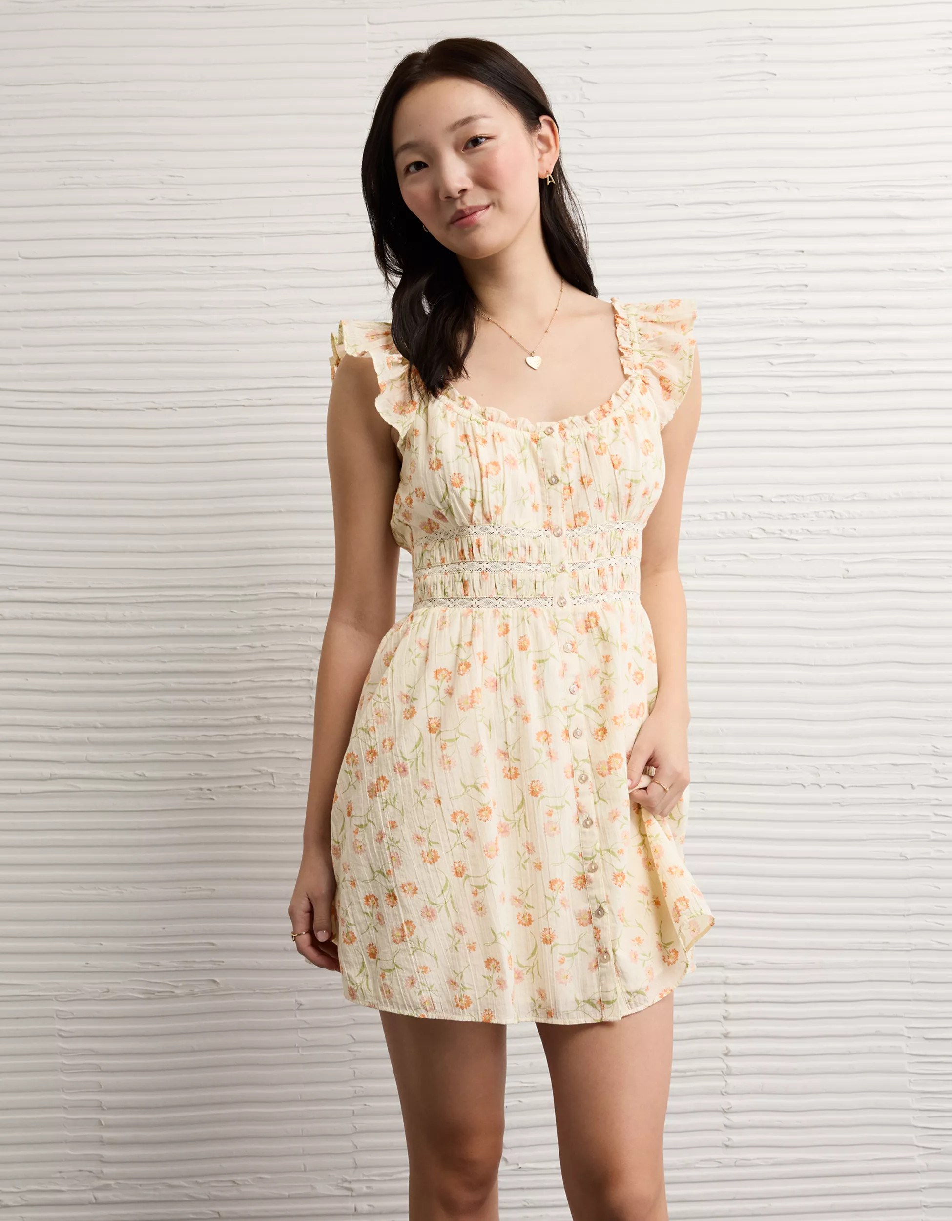AE Femme Button-Up Mini Dress | American Eagle Outfitters (US & CA)