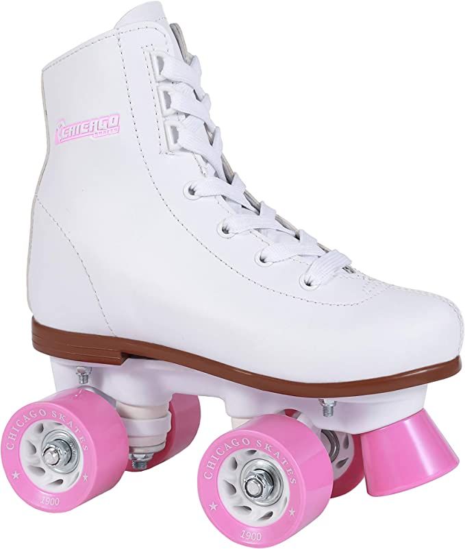 Chicago Skates Girls Rink Roller Skate - White Youth Quad Skates | Amazon (US)