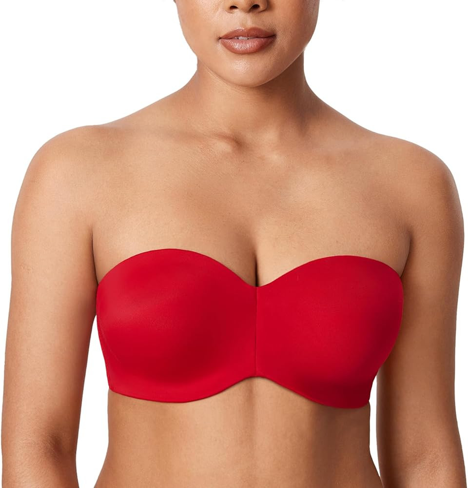 DELIMIRA Women's Strapless Bra Unlined Underwire Minimizer Plus Size Support | Amazon (US)