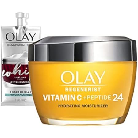 Olay Vitamin C + Peptide 24 Eye Cream, Fragrance-Free, 0.5 oz + Whip Face Moisturizer Travel/Trial S | Amazon (US)