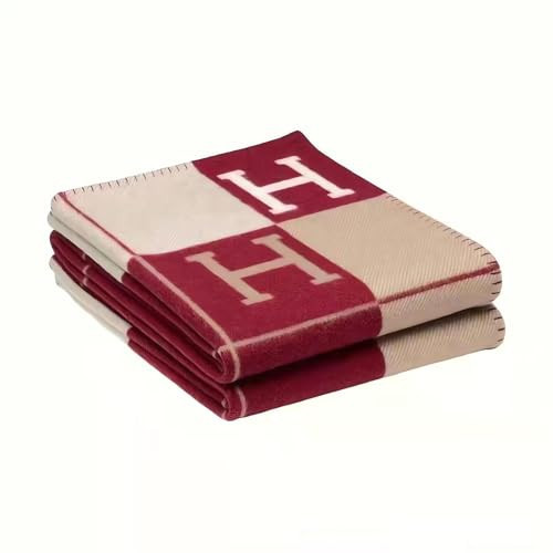 H Blanket, Sofa Throw Blanket, Soft and Comfortable Blanket, Blanket Suitable for Sofa and Living Room (Claret) | Amazon (US)