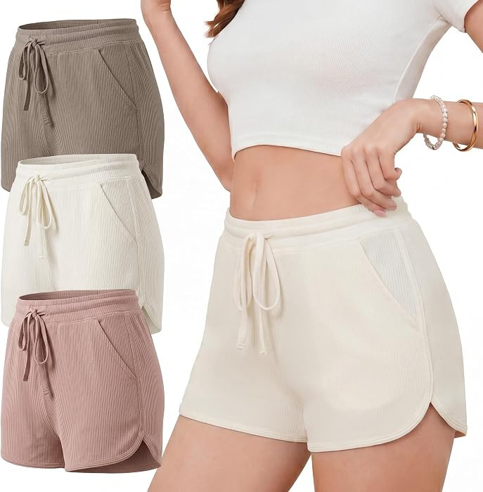HEARTNICE 3-Pack Women's Soft Lounge Pajama Shorts, Casual Sleepwear for Yoga Gym Running Sleep | Amazon (US)