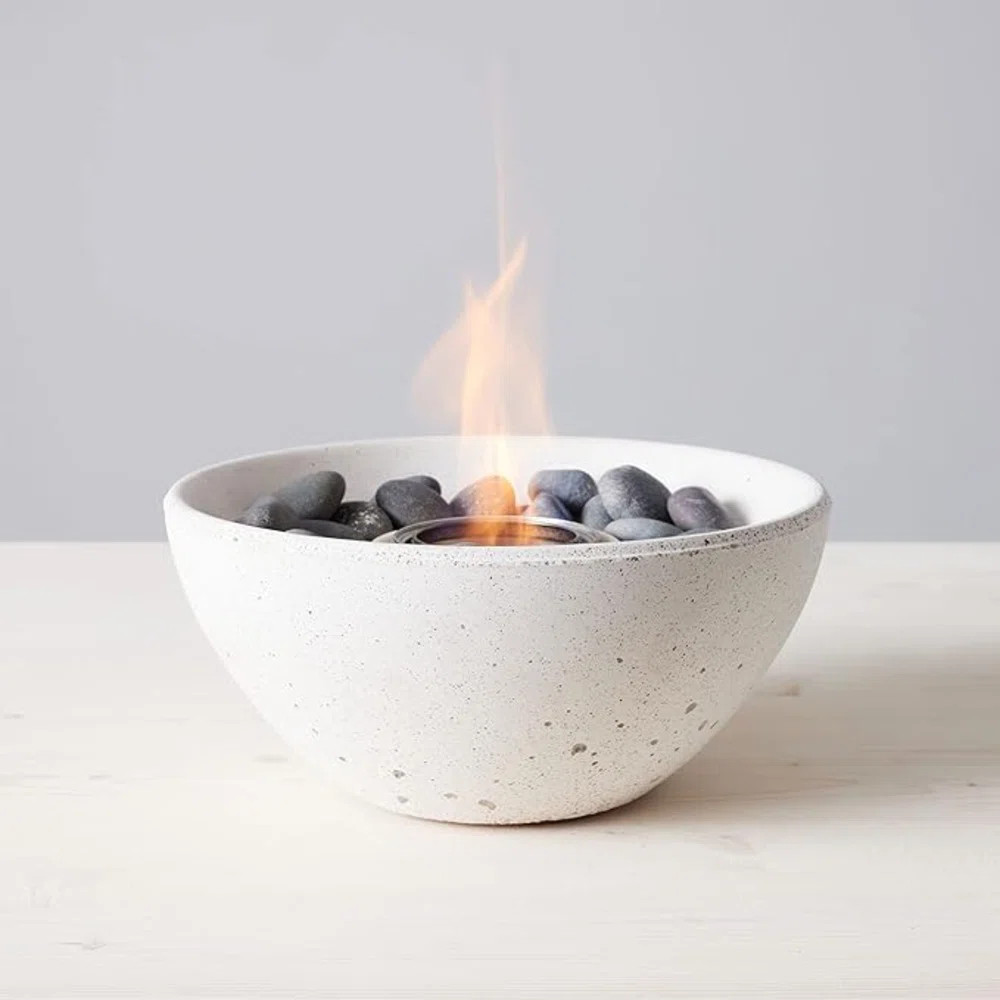Terraflame Basin Fire Bowl Table Top | Portable Concrete Fire Pit For Indoor And Outdoor | 1 Gel ... | Wayfair North America