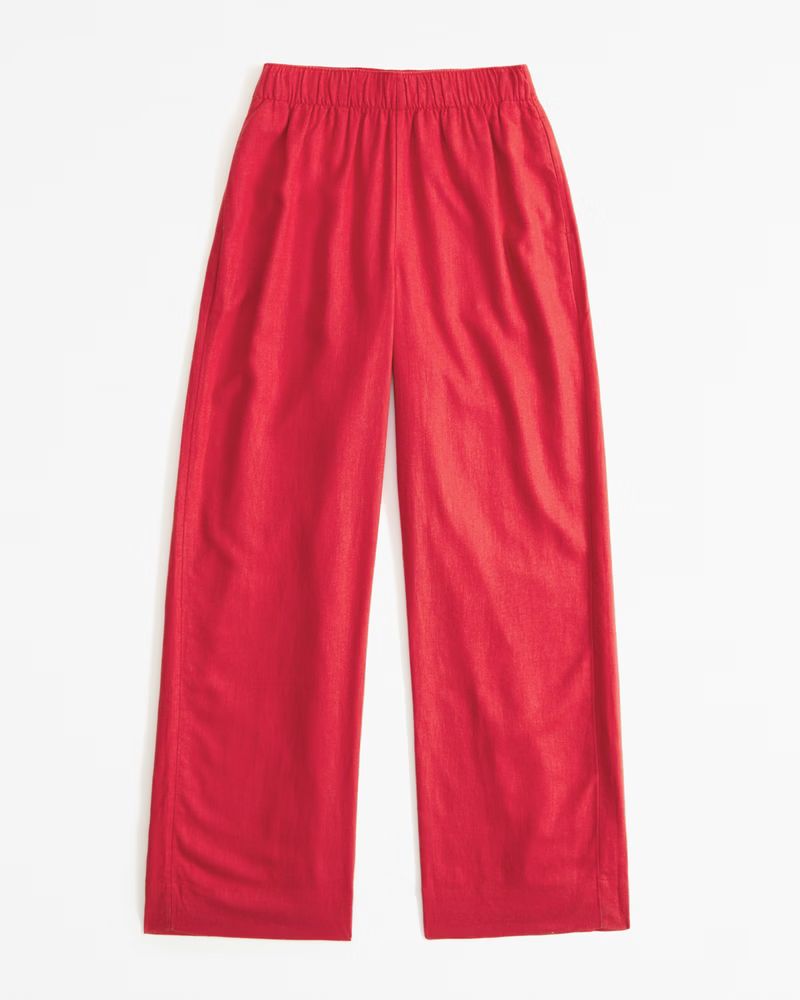 Women's Linen-Blend Pull-On Pant | Women's New Arrivals | Abercrombie.com | Abercrombie & Fitch (US)