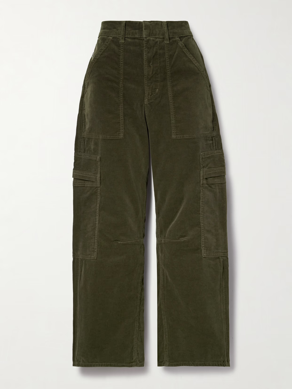Citizens of Humanity - Marcelle Cotton-blend Corduroy Wide-leg Cargo Pants - Dark green - 23 | NET-A-PORTER APAC