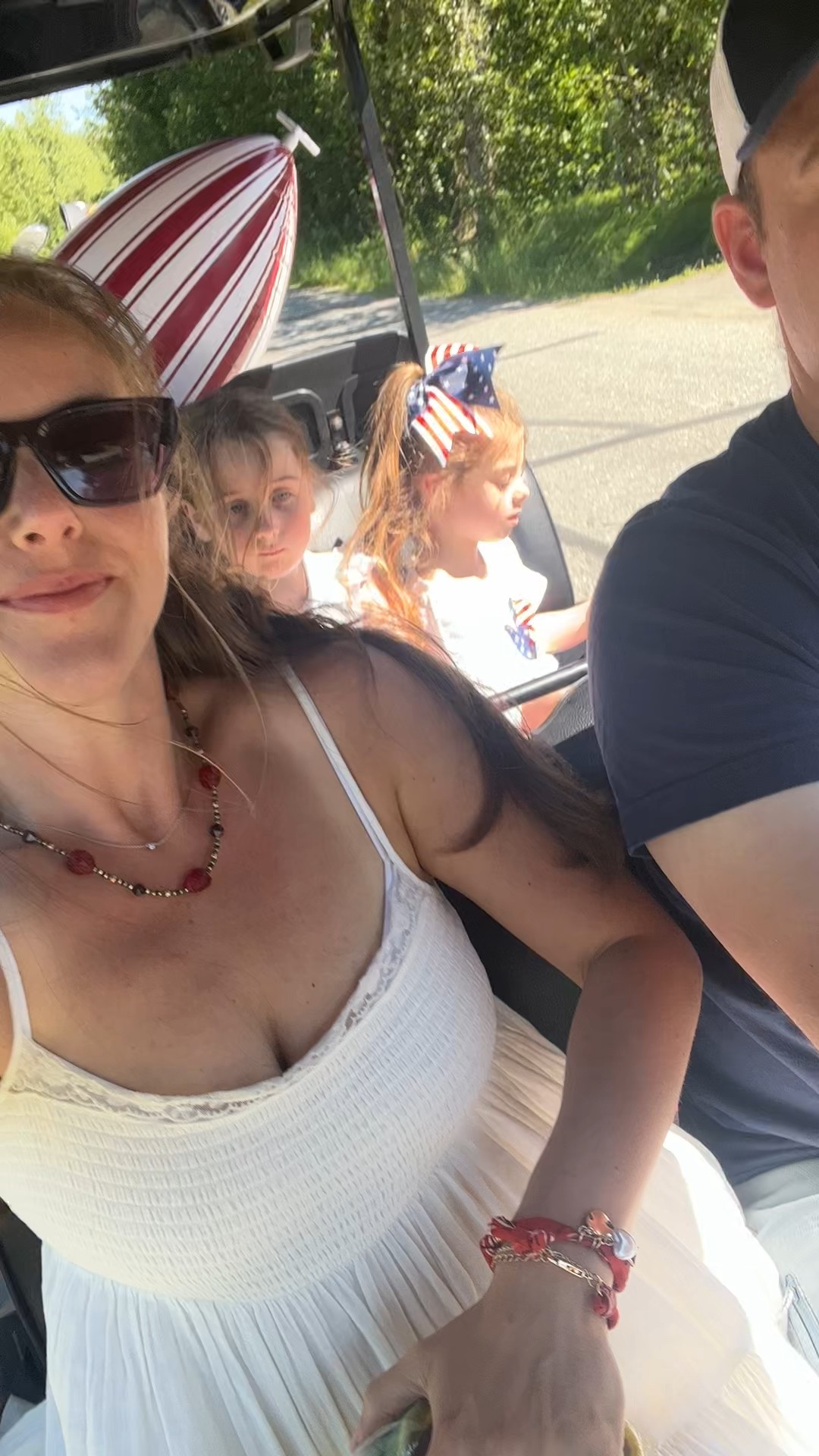 July 4th party bringing along our @funboy rocket sprinkler on the golf cart 

#LTKFamily #LTKSeasonal