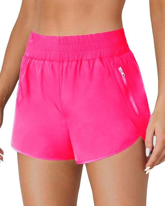 Holipick 3'' High Waisted Running Shorts Mesh Liner Quick Dry Athletic Gym Track Workout Shorts L... | Amazon (US)