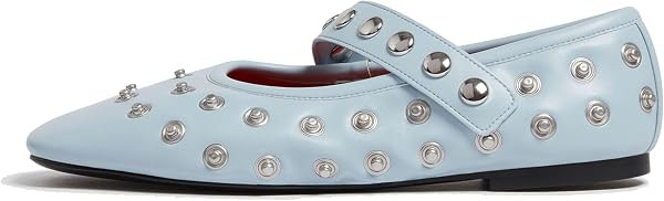 Studded Flats for Women Mary Jane Shoes with Embellished Ballet Design, Cute Round Head for Casua... | Amazon (US)