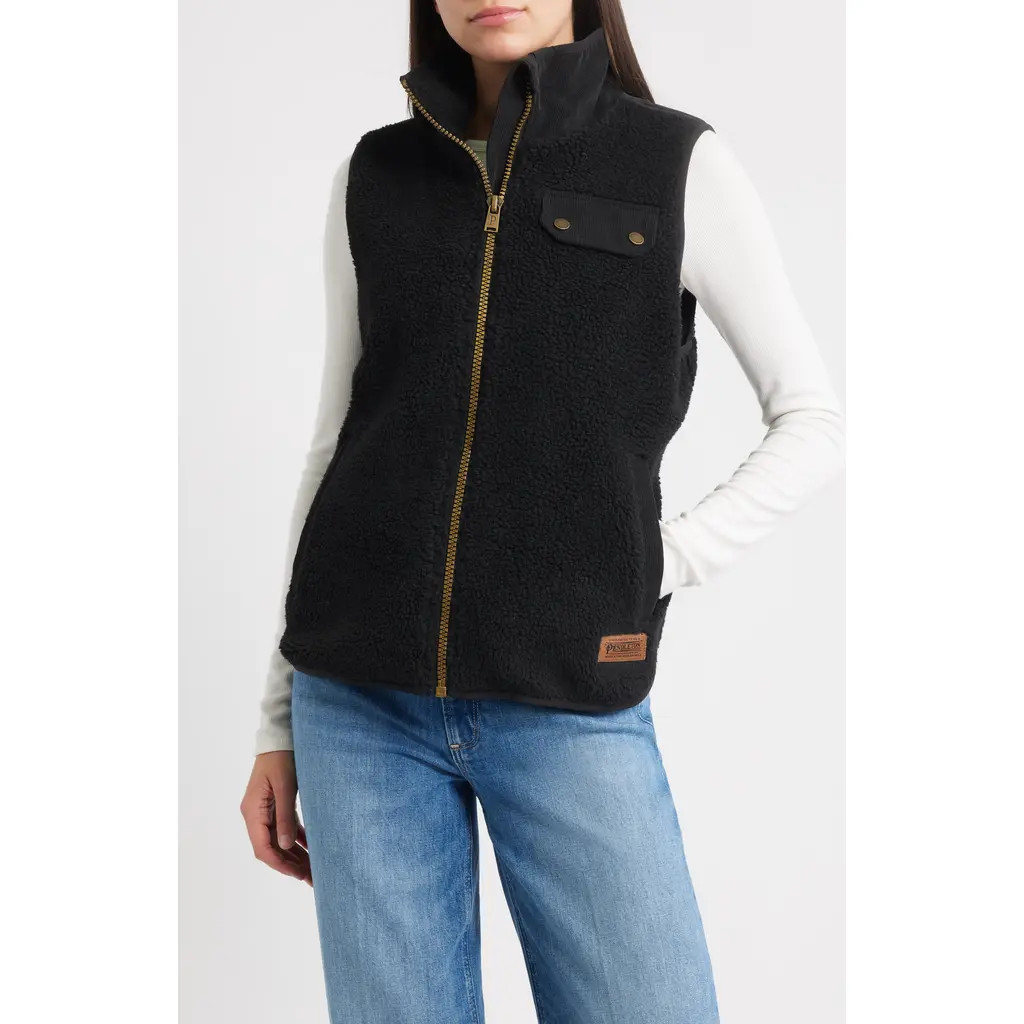 Pendleton Laurel Fleece Vest in Black at Nordstrom, Size Large | Nordstrom