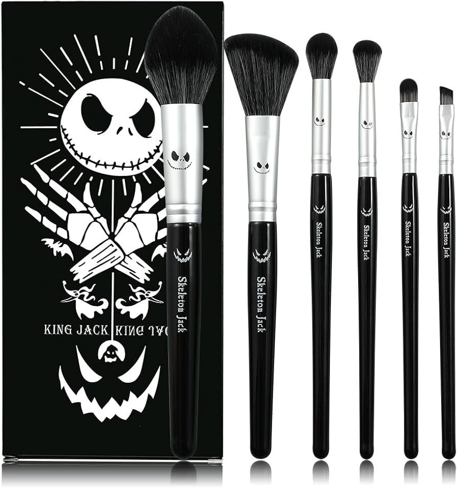 Nightmare Before Christmas Makeup Brushes - 5pcs Corpse Bride Anime Make Up Brush Set Silver Draw... | Amazon (US)