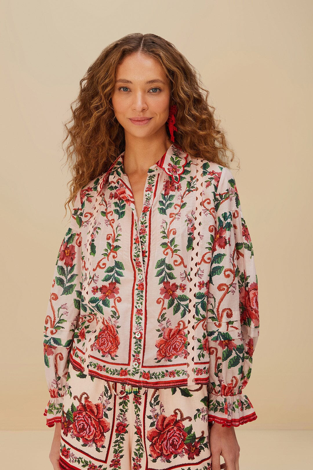 Flower Tapestry Pink Shirt | FarmRio (US)