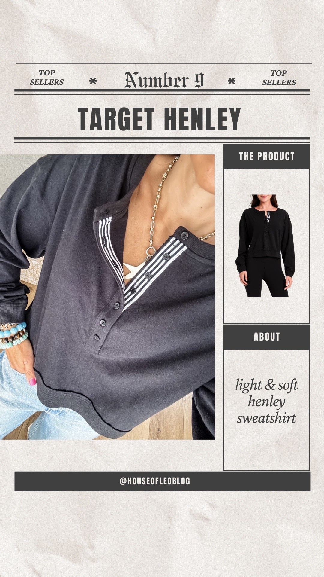Small Henley sweatshirt

#LTKOver40