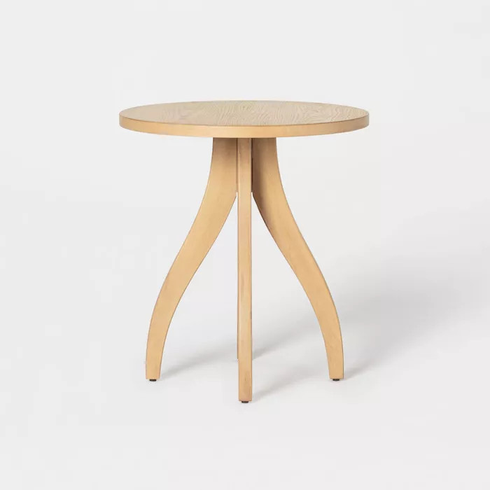 Surfside Round Wood Accent Table with Curved Legs - Threshold™ designed with Studio McGee | Target