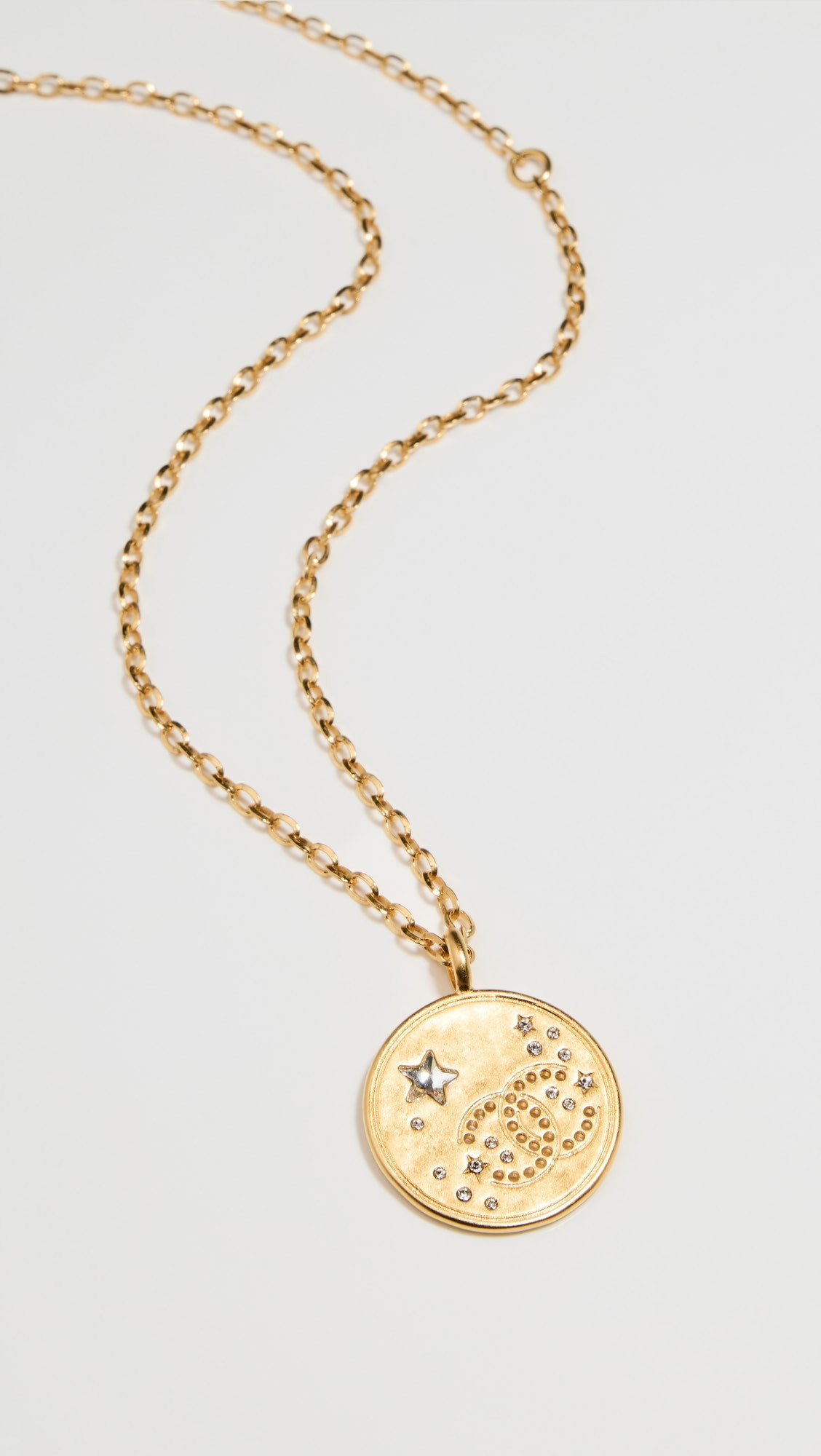 Chanel Gold Crystal CC Star Pendant Necklace | Shopbop