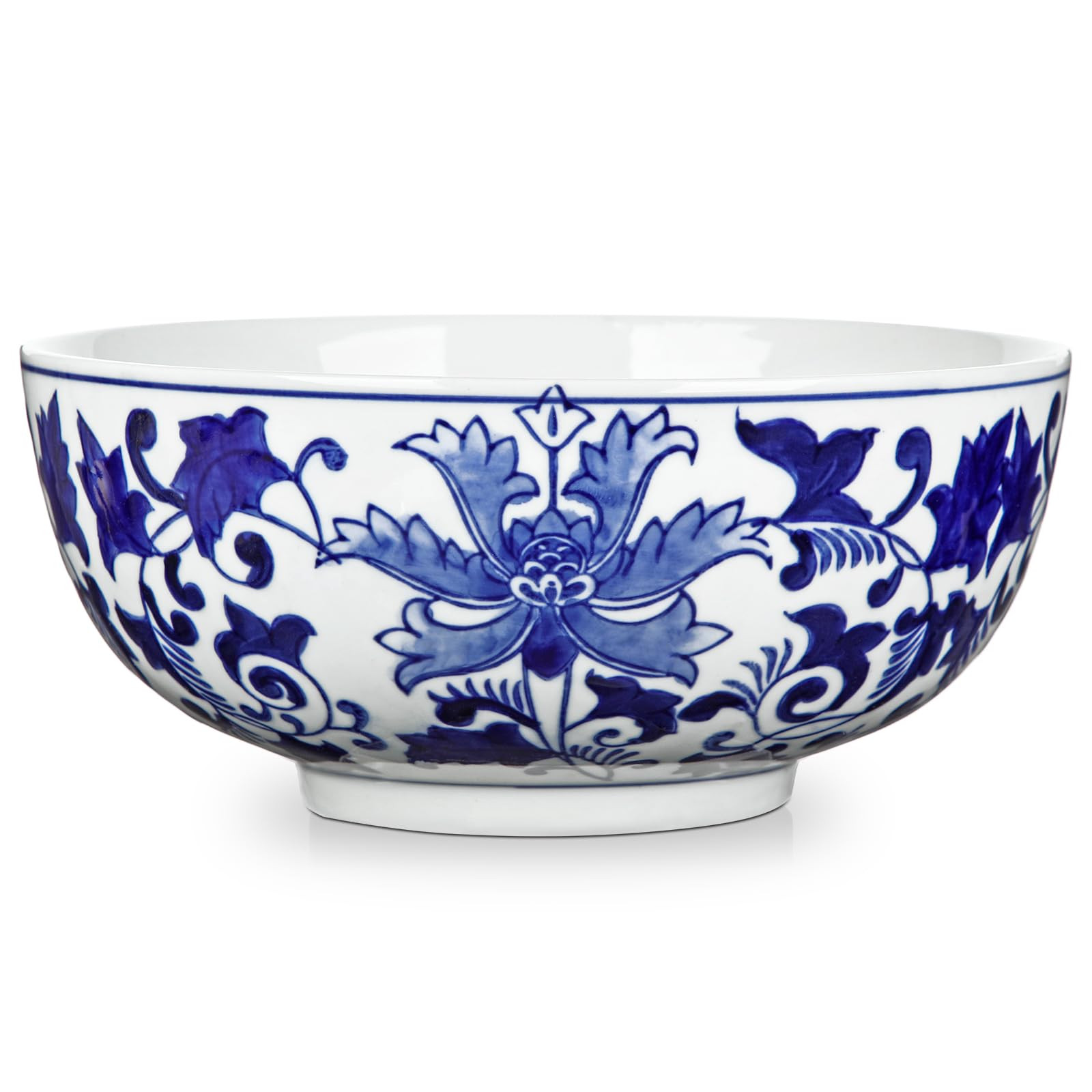 Hollyone Blue and White Vase Porcelain Planters 9 Inch Garden Bowl Modern Ceramic Pots Classic Ch... | Amazon (US)