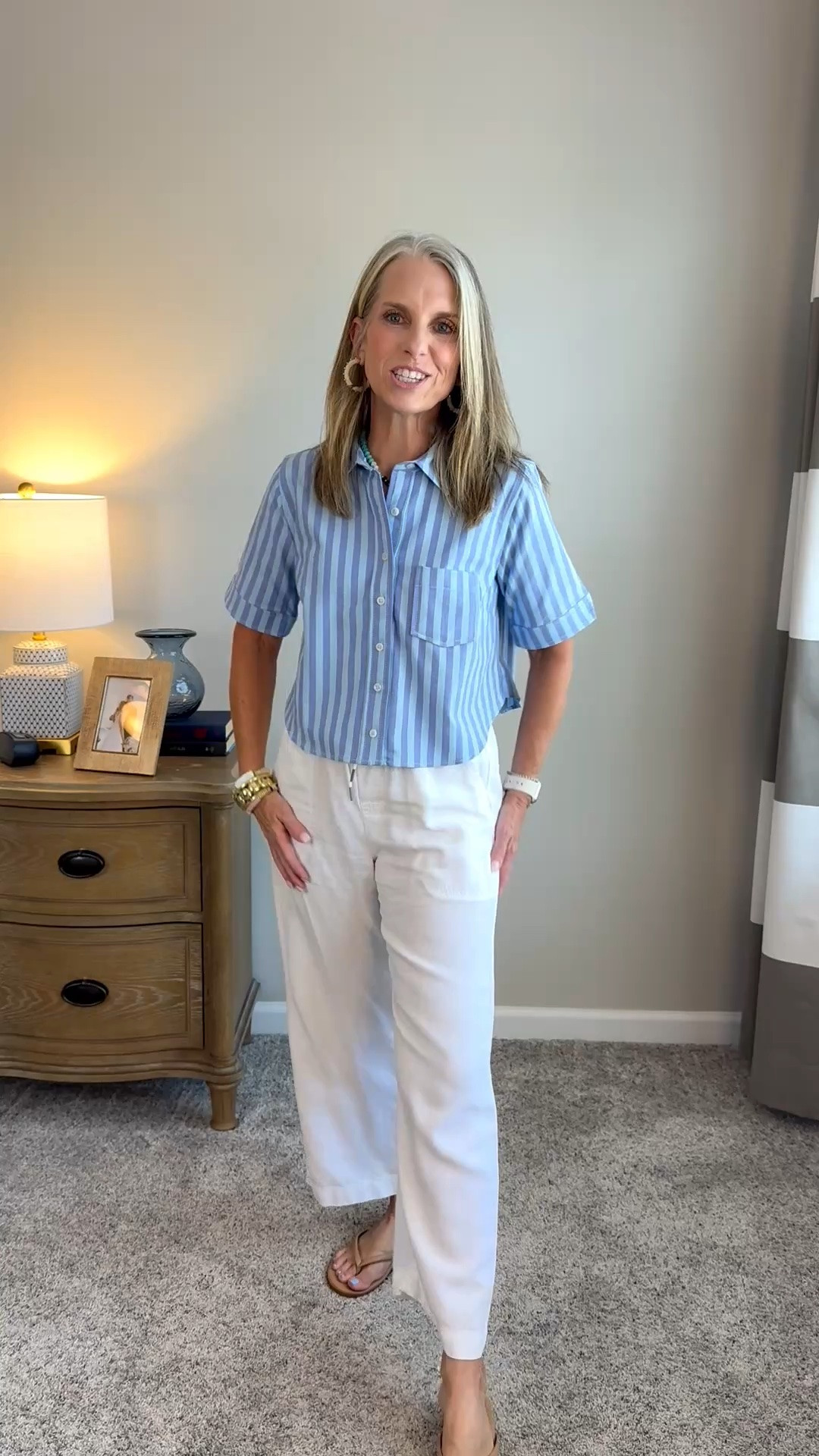 Wearong XS top/small pants 

Just the cutest, easier summer outfit. Add a sweater over your shoulders for late summer

#LTKootd #LTKgrwm #LTKOver40