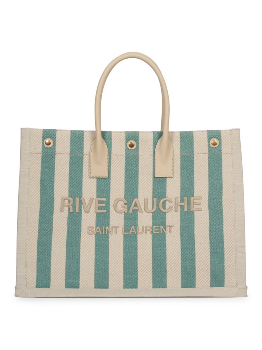 Rive Gauche Stripe Canvas Tote | Saks Fifth Avenue