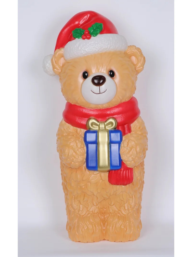 Lighted Blow Mold Bear Indoor/Outdoor Christmas Decoration, Multicolor, 32", by Holiday Time | Walmart (US)