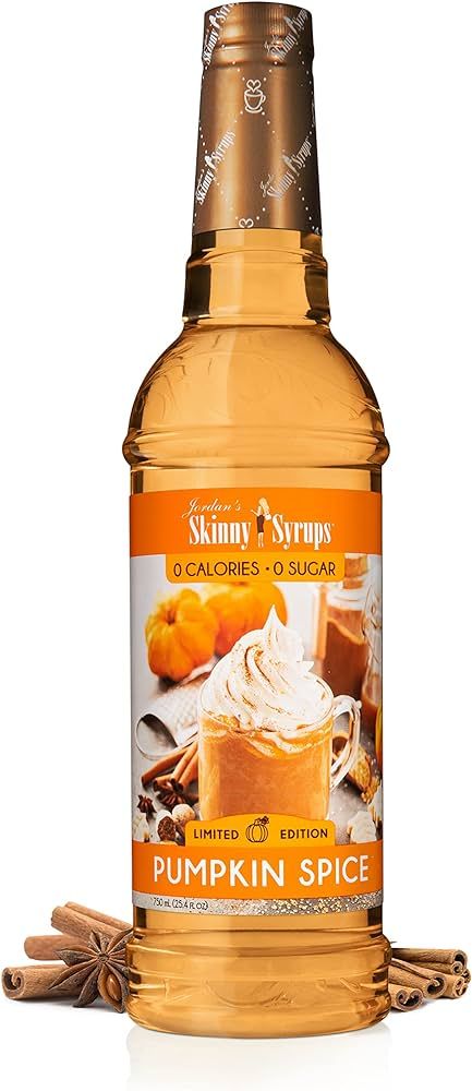 Jordan's Skinny Syrups Sugar Free Coffee Syrup, Pumpkin Spice Flavor Drink Mix, Zero Calorie Flav... | Amazon (US)