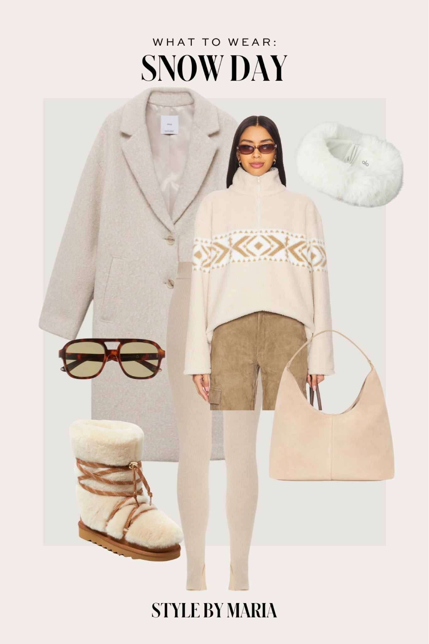 Cozy winter outfit / apres ski / snow day outfit
Mango boucle coat
Revolve fleece pullover
Nordstrom shearling snow boots
Ribbed leggings
Alo faux fur headband 

#LTKShoeCrush #LTKStyleTip #LTKSeasonal
