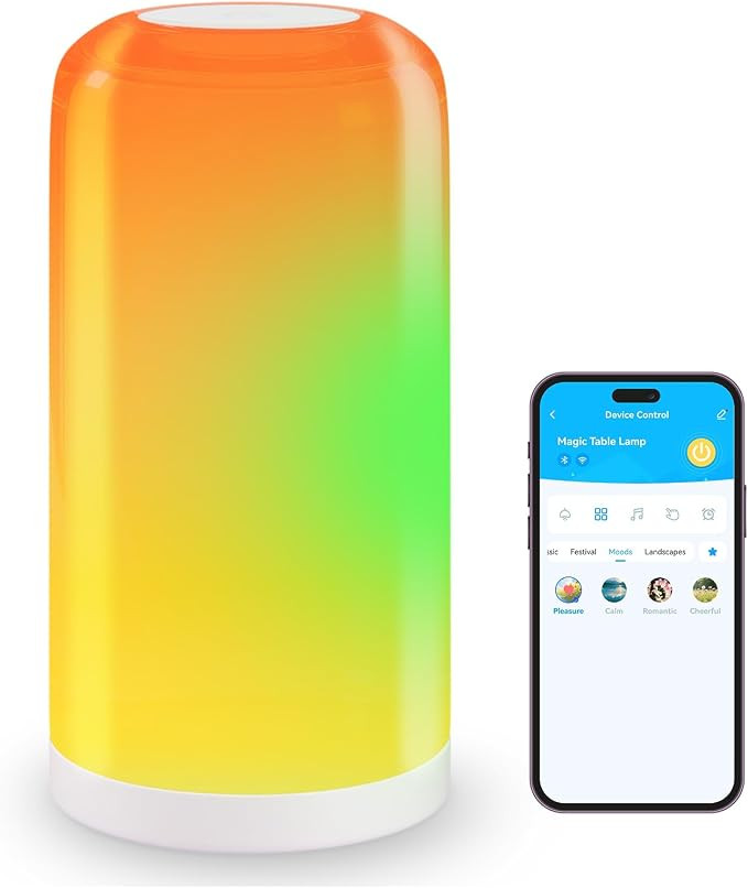 DAYBETTER BGRIC Smart Bedside Lamps, Touch Lamps for Nightstand, LED Lamp Compatible with Alexa a... | Amazon (US)