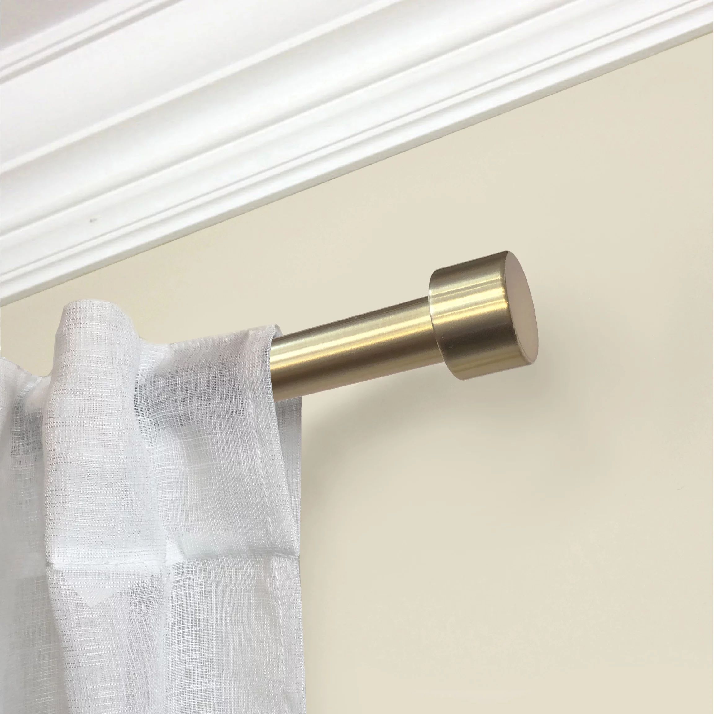 Mainstays 3/4" Capped Single Adjustable Curtain Rod, 30-84", Gold | Walmart (US)