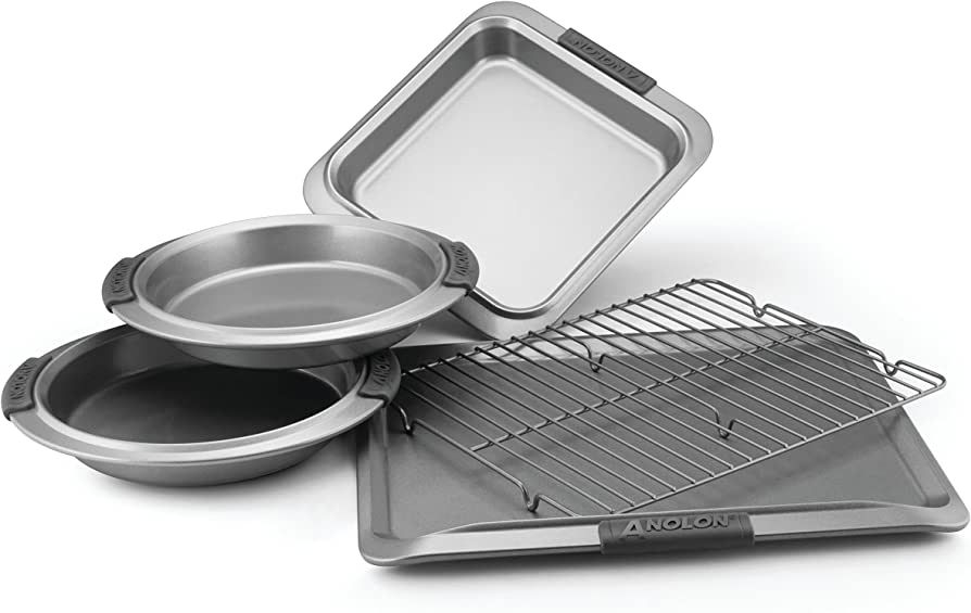 Anolon Advanced Nonstick Bakeware Set / Baking Pans with Grips - 5 Piece, Gray,57327 | Amazon (US)