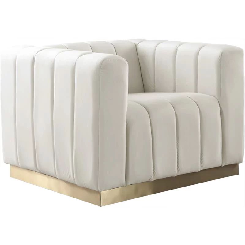 Meridian Furniture Marlon Cream Velvet Chair | Walmart (US)