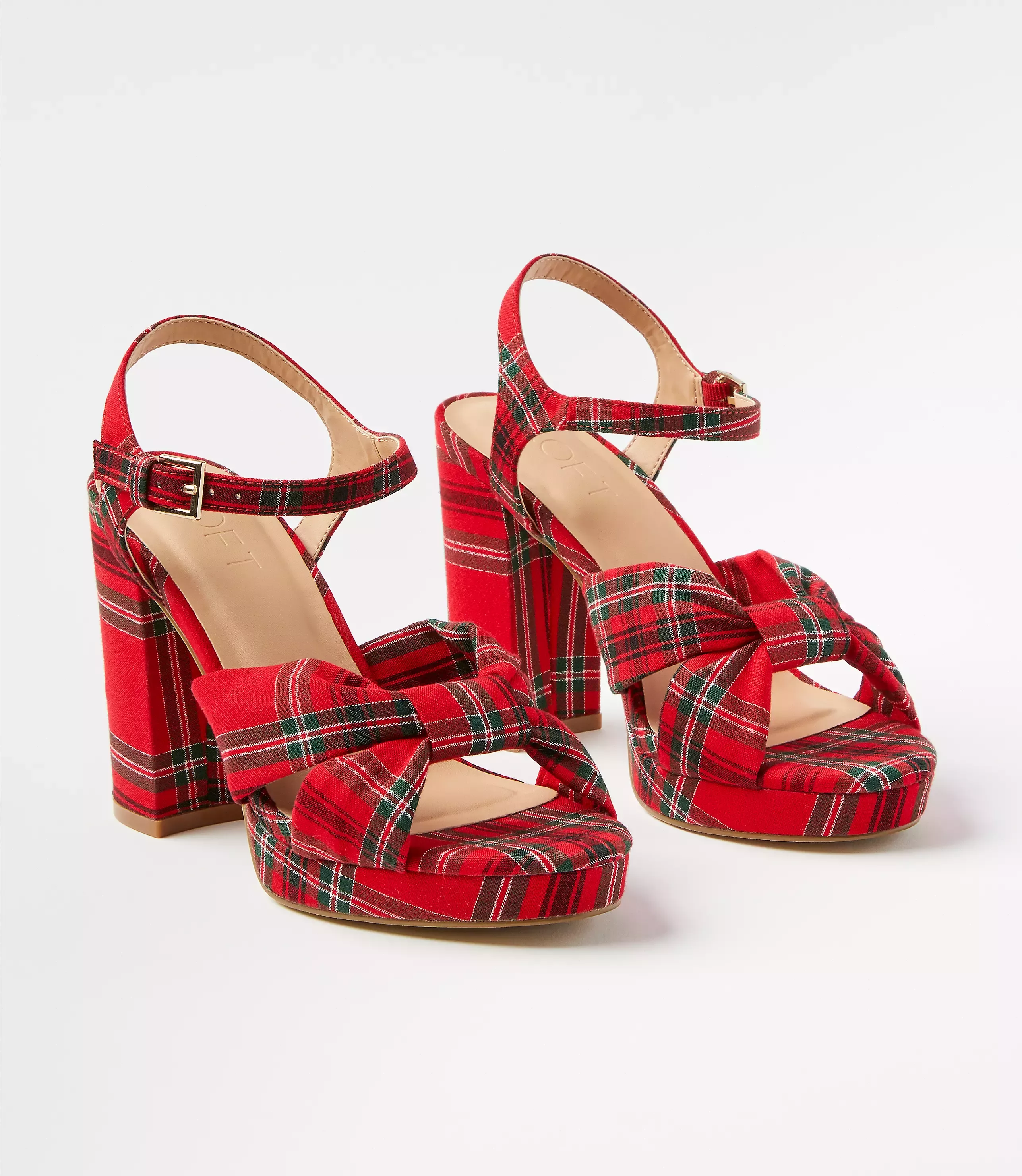 Plaid on sale platform heels