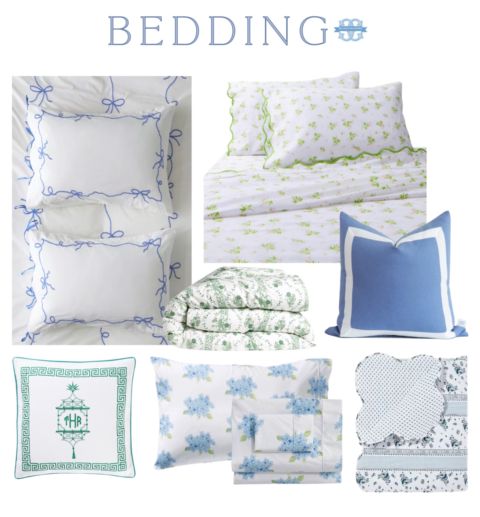 Blue & Green bedding favorites! All the floral & scallops 💙🛏

Home Decor, Bedroom, Scalloped Bedding, Duvet, Pillows, Sheets

#LTKhome