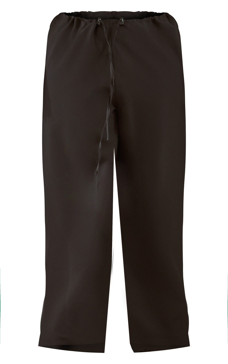 Plus Black Toggle Waist Wide Leg Pants | PrettyLittleThing US