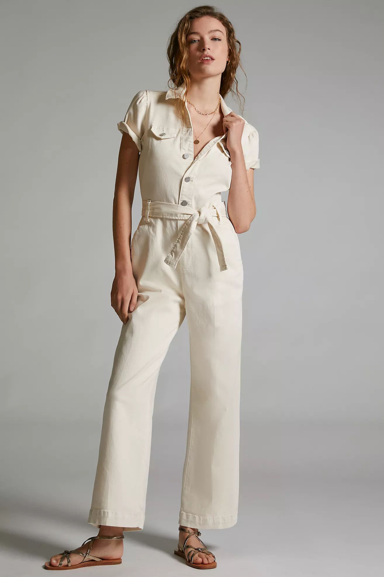 Paige Anessa Puff-Sleeve Jumpsuit | Anthropologie (US)