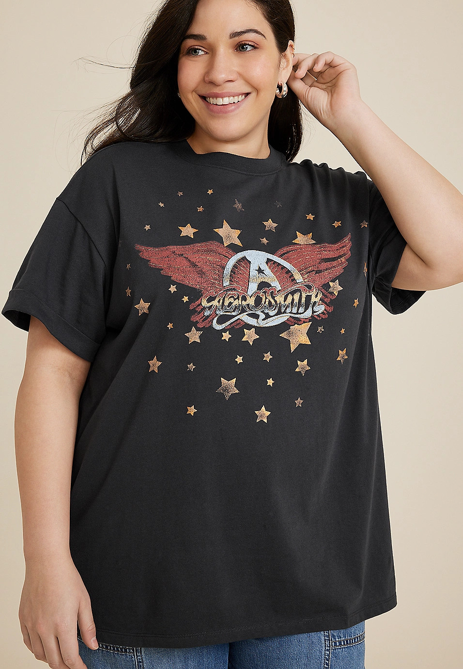 Plus Size Aerosmith Oversized Graphic Tee | Maurices