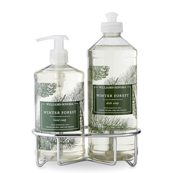 Williams Sonoma Winter Forest Hand Soap & Dish Soap, Classic 3-Piece Set | Williams-Sonoma