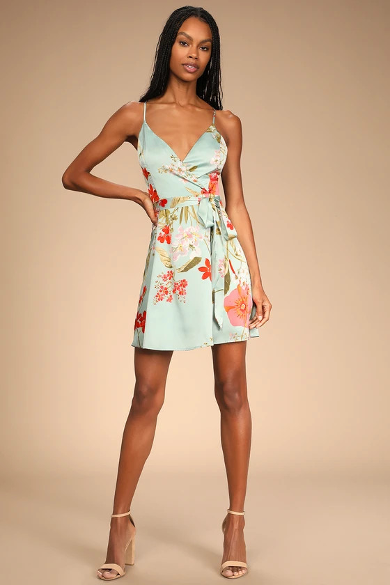 Yours Forever Sage Floral Print Skater Dress | Lulus (US)