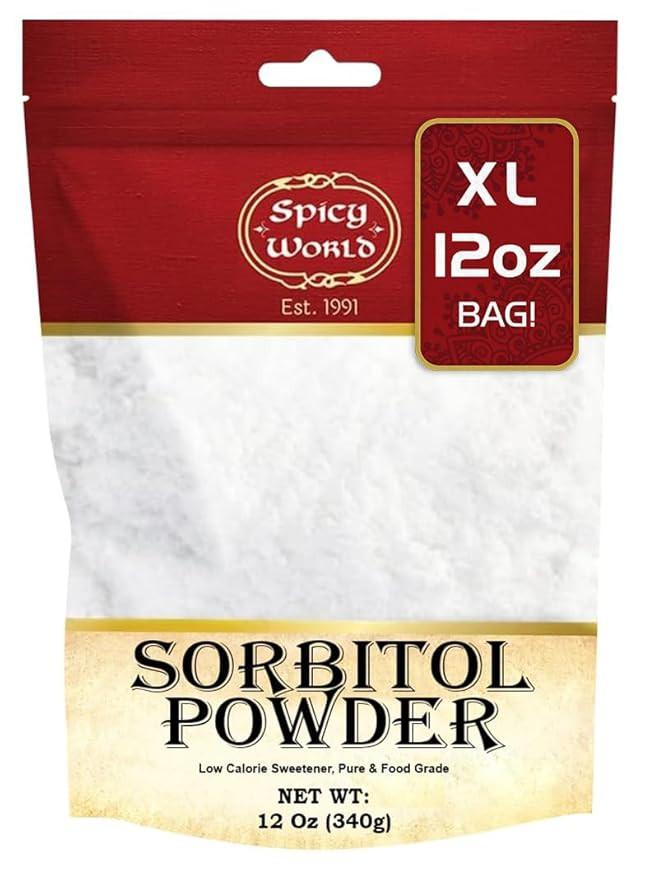 Spicy World Pure Sorbitol Powder 12oz Bag (340g) - Food Grade, Low Calorie Sweetener, Sugar Subst... | Amazon (US)