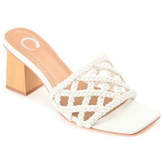 Journee Collection Womens Evvie Tru Comfort Foam Open Square Toe Block Heel Sandals - Walmart.com | Walmart (US)