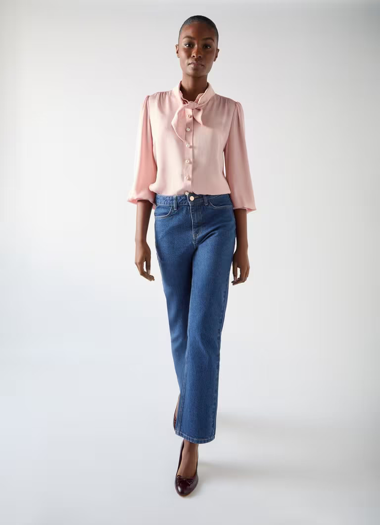 Emilie Indigo Cotton Blend Straight Leg Smart Jean | L.K. Bennett (UK)