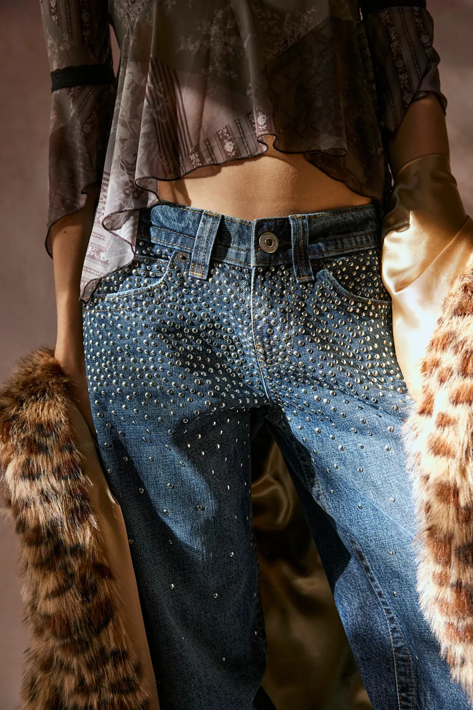 BDG Kayla Studded Low-Rise Jean | Urban Outfitters (US and RoW)