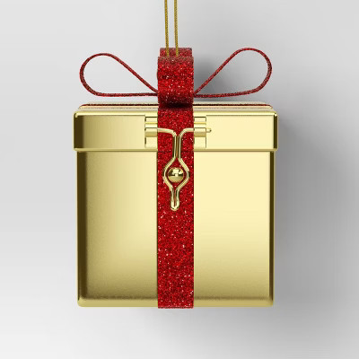 Christmas Gold Metal Gift Box Ornament - Wondershop™ | Target