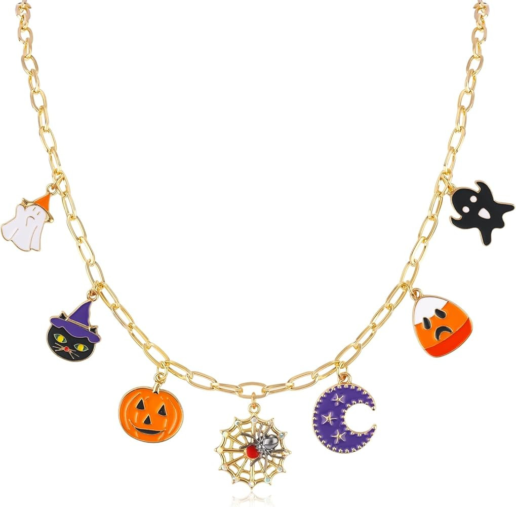 NEKOL Halloween Necklace for Women, Nightmare before Christmas Horror Party Charm Choker Necklace... | Amazon (US)