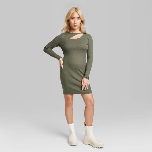 Women's Long Sleeve Ribbed Bodycon Dress - Wild Fable™ | Target