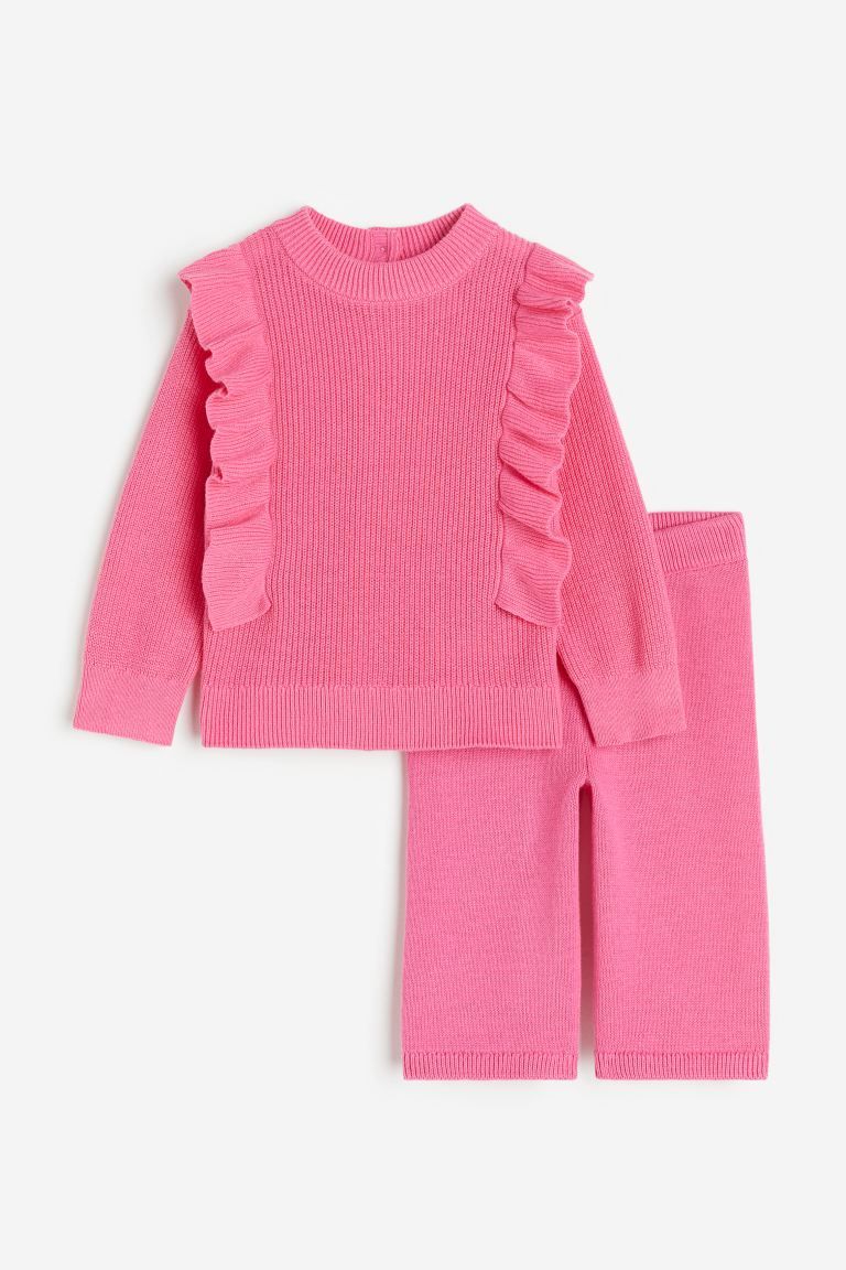 2-piece knitted set - Pink - Kids | H&M GB | H&M (UK, MY, IN, SG, PH, TW, HK)
